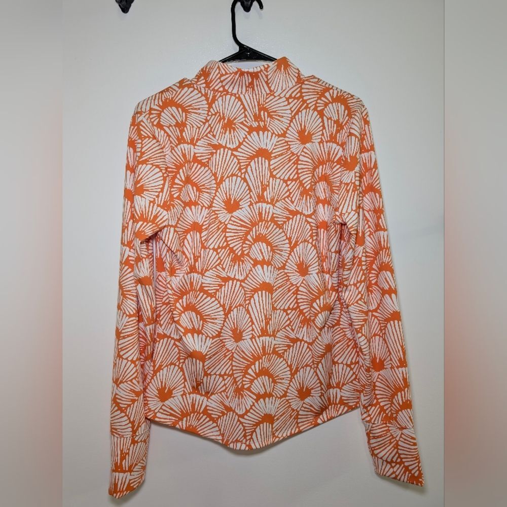 Tommy Bahama Golf Jacket L NWT Orange Shell Print UPF 50 Coastal Sport Zip - Picture 3 of 8